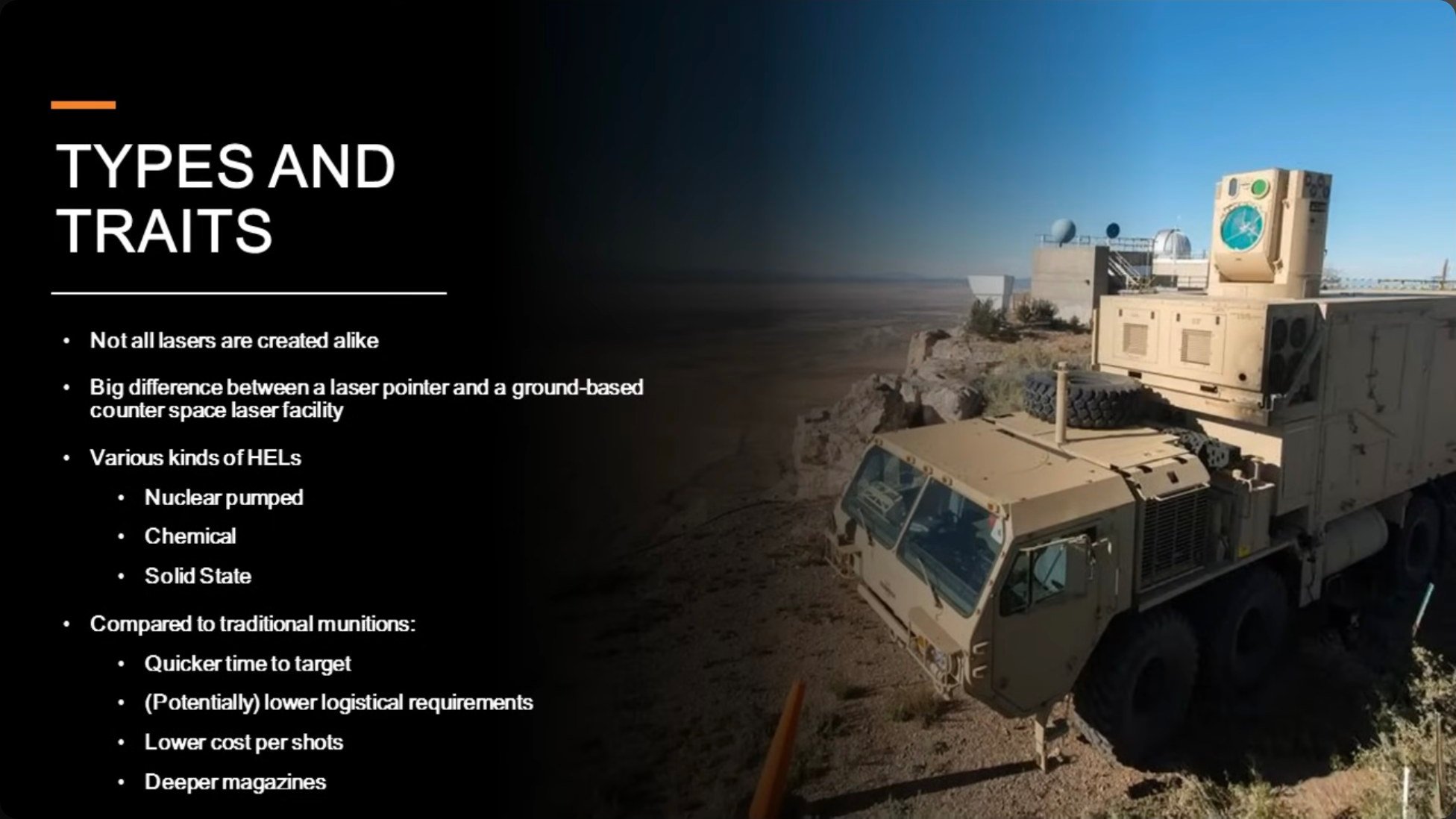 Mobile directed-energy systems like this high-energy laser demonstrator are designed to protect forces against drones, artillery, and cruise missiles at ranges traditional gun systems struggle to reach.