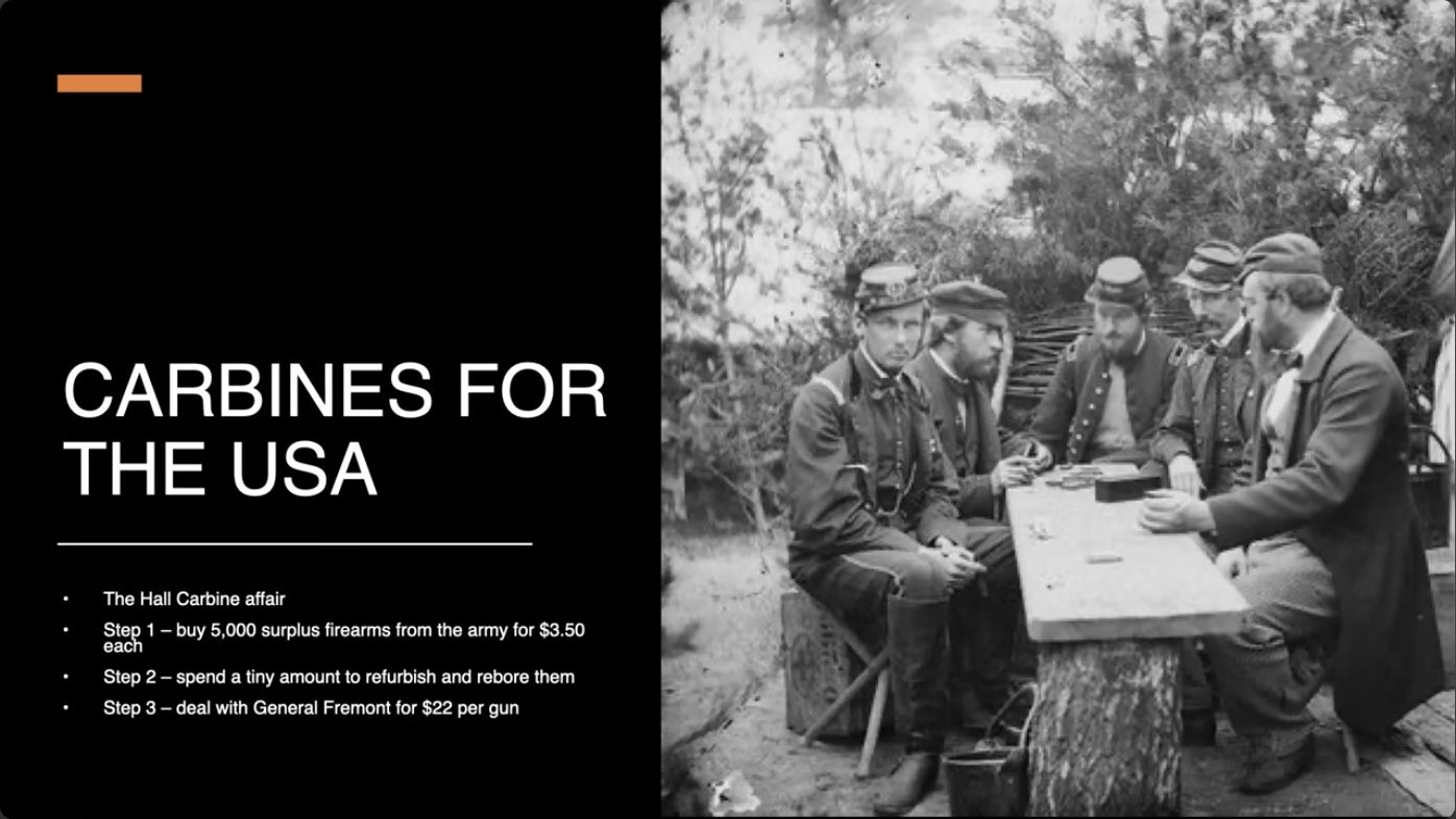 The American Civil War saw elaborate fraud schemes, including the Hall Carbine affair: surplus rifles purchased from the army for $3.50, minimally refurbished, then sold back to different procurement officers for $22 each.