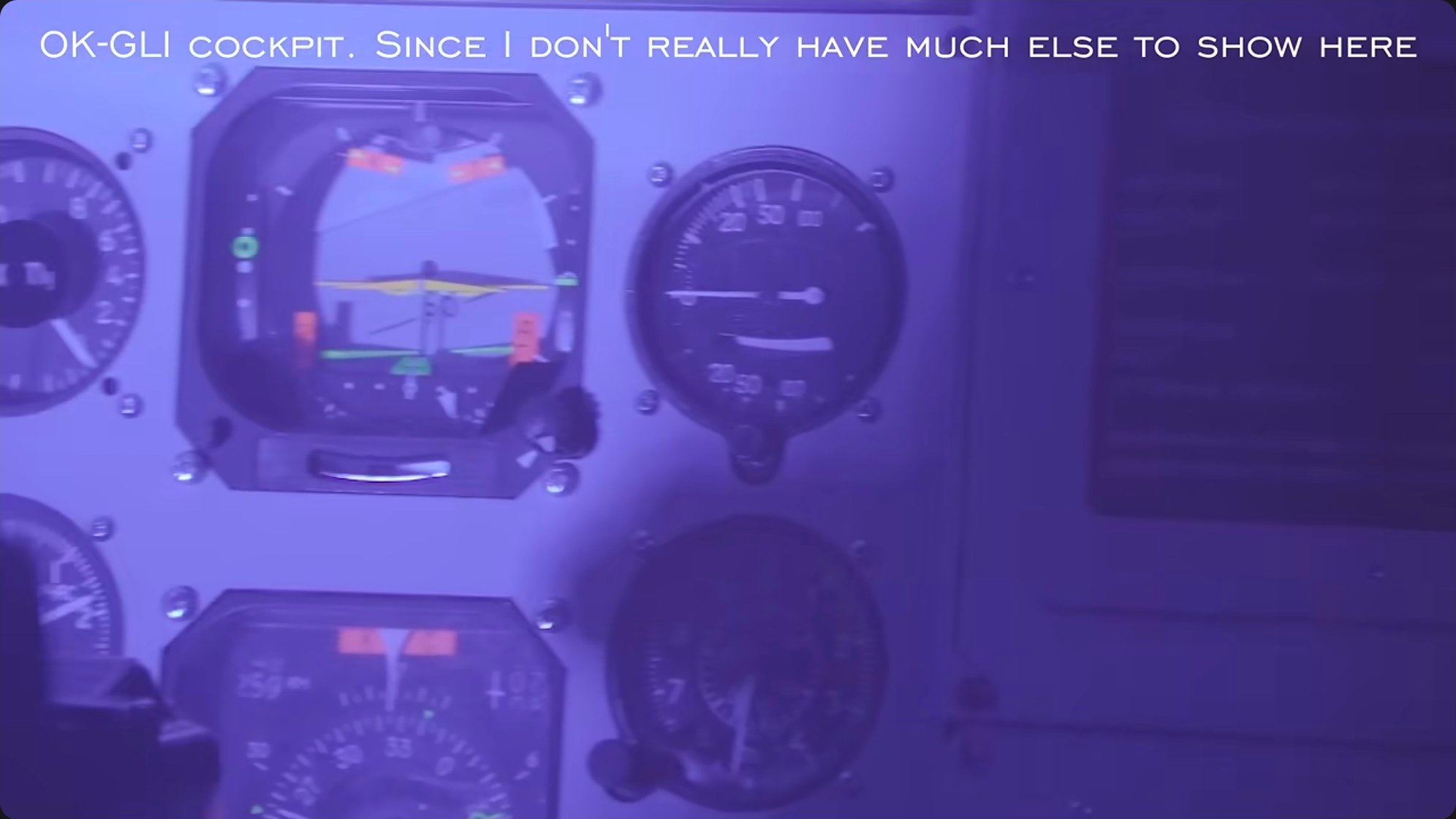 The OK-GLI cockpit, showing conventional instruments alongside digital displays. Extensive test flights trained the guidance algorithms to anticipate the spacecraft's handling characteristics across varying conditions.